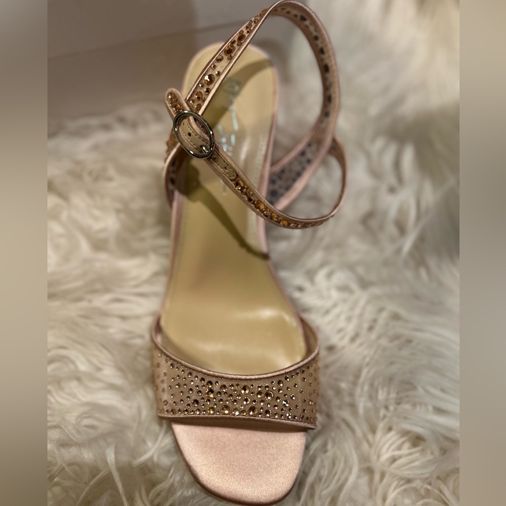 Women's Betsey Johnson Otis Rhinestone Block Heel Sandals - Picture 2 of 9